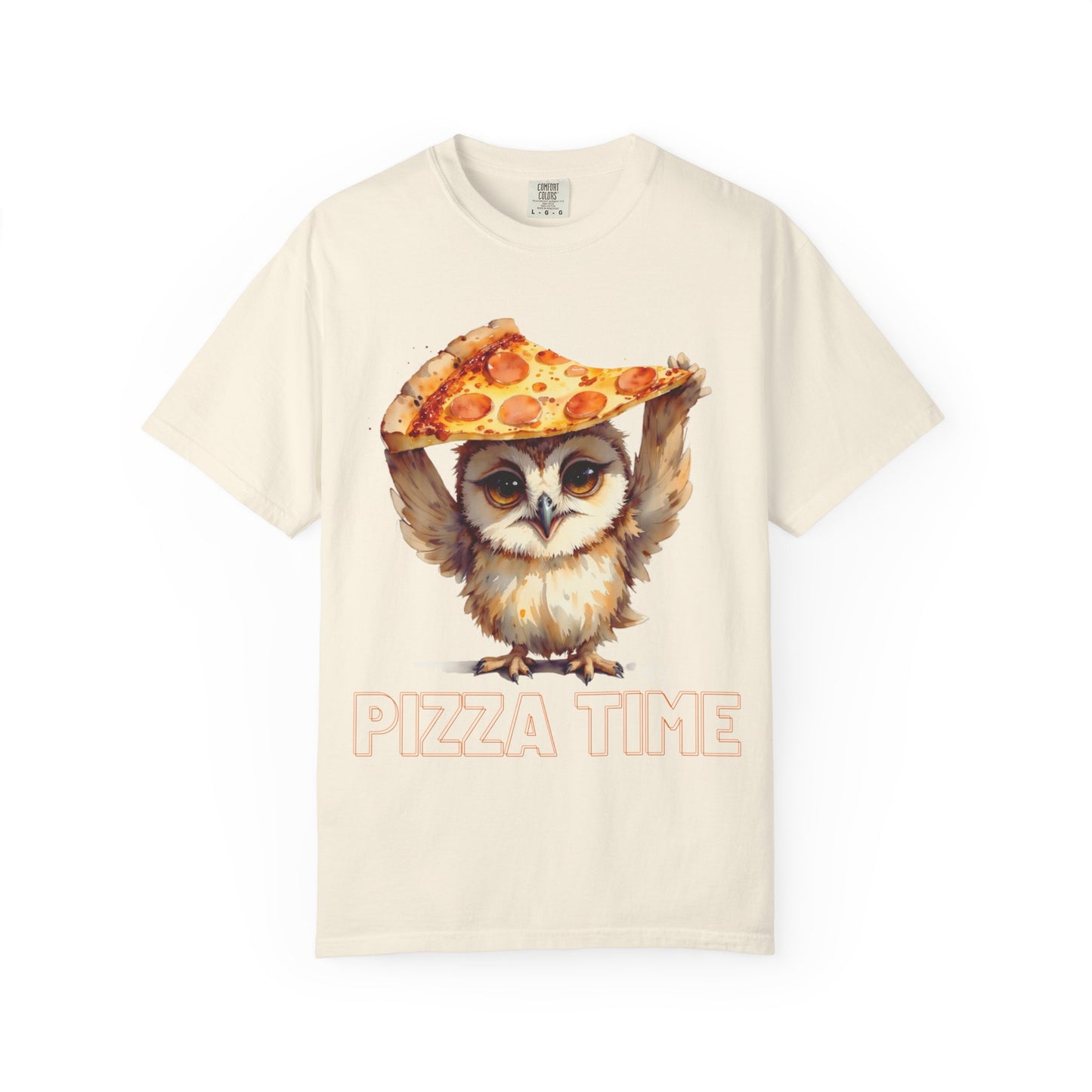 Pizza Time Owl T-Shirt — Cute Owl Holding Pizza Slice Graphic Tee