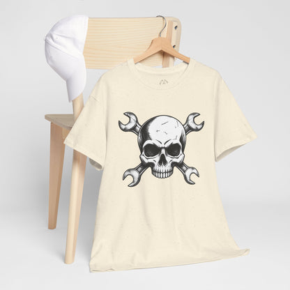 Mechanic Skull Tee — Wrench Crossbones Graphic T-Shirt
