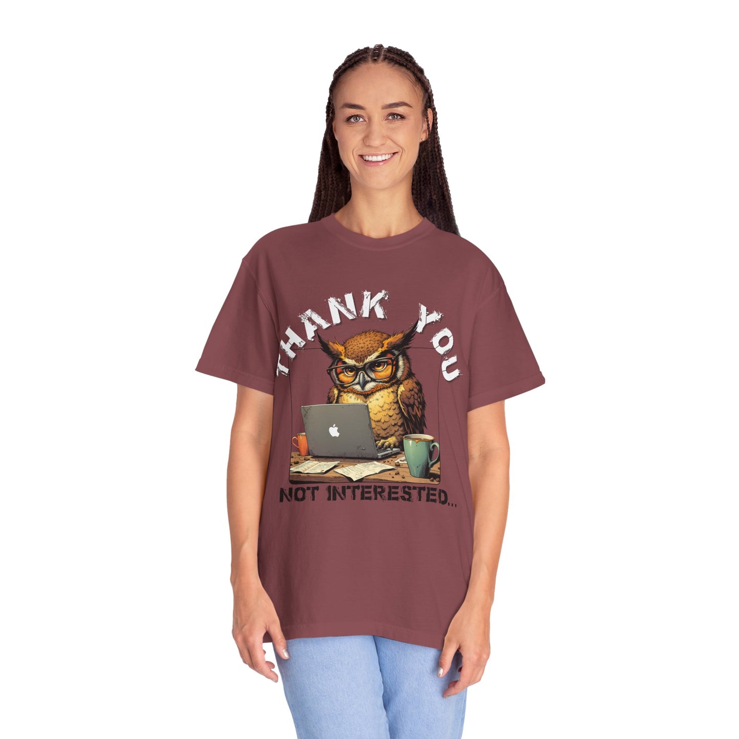 Owl 'Thank You, Not Interested' Graphic T-Shirt