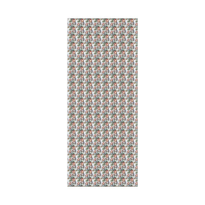 Santa Claus Pattern Gift Wrap Paper — Vintage Christmas Wrapping Sheets