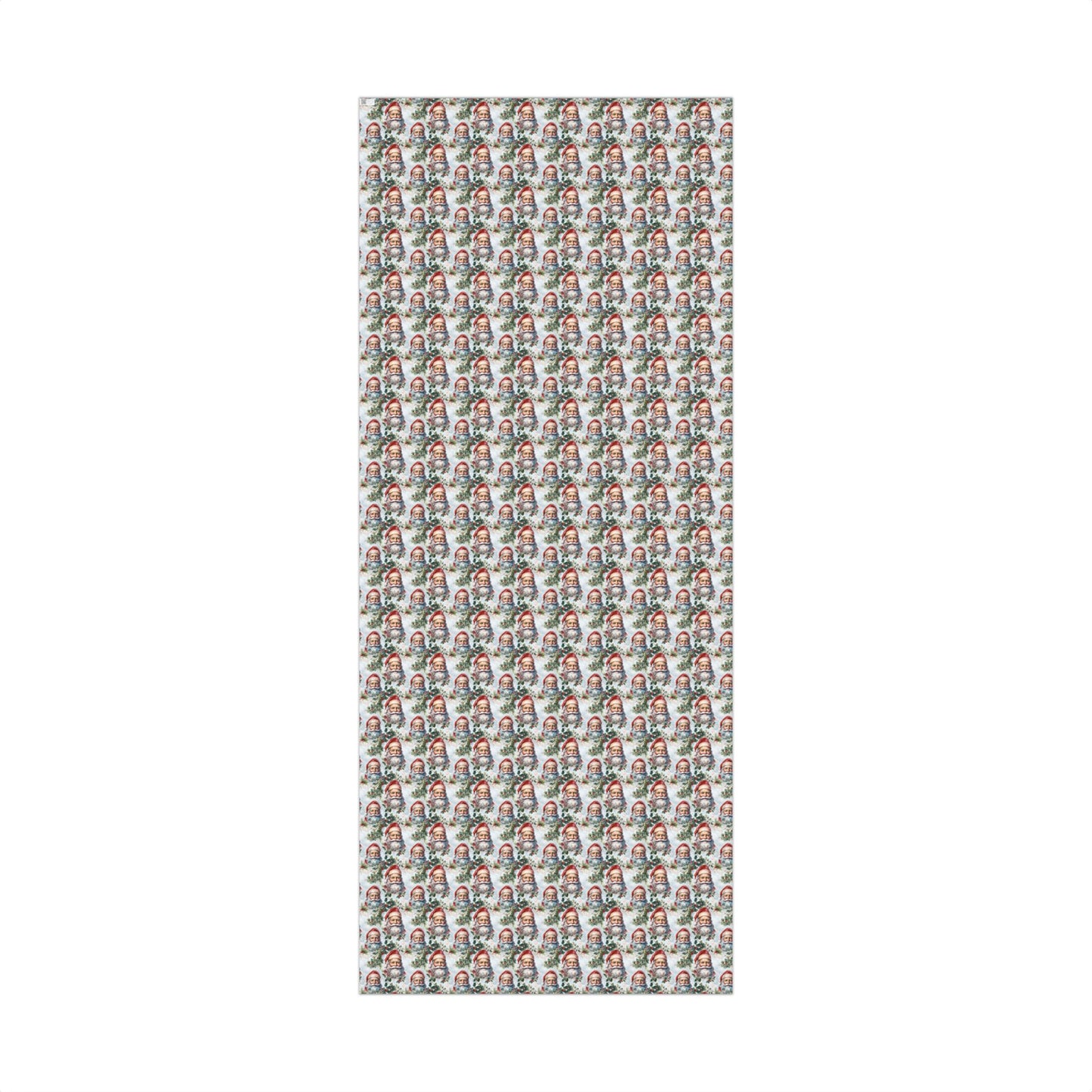 Santa Claus Pattern Gift Wrap Paper — Vintage Christmas Wrapping Sheets