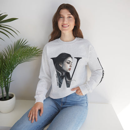 Letter W, Stylish Artistic Sweatshirt, Trendy Crewneck, Graphic Sweater, Cozy Unisex Top, Unique Gift for Art Lovers, Everyday Comfort
