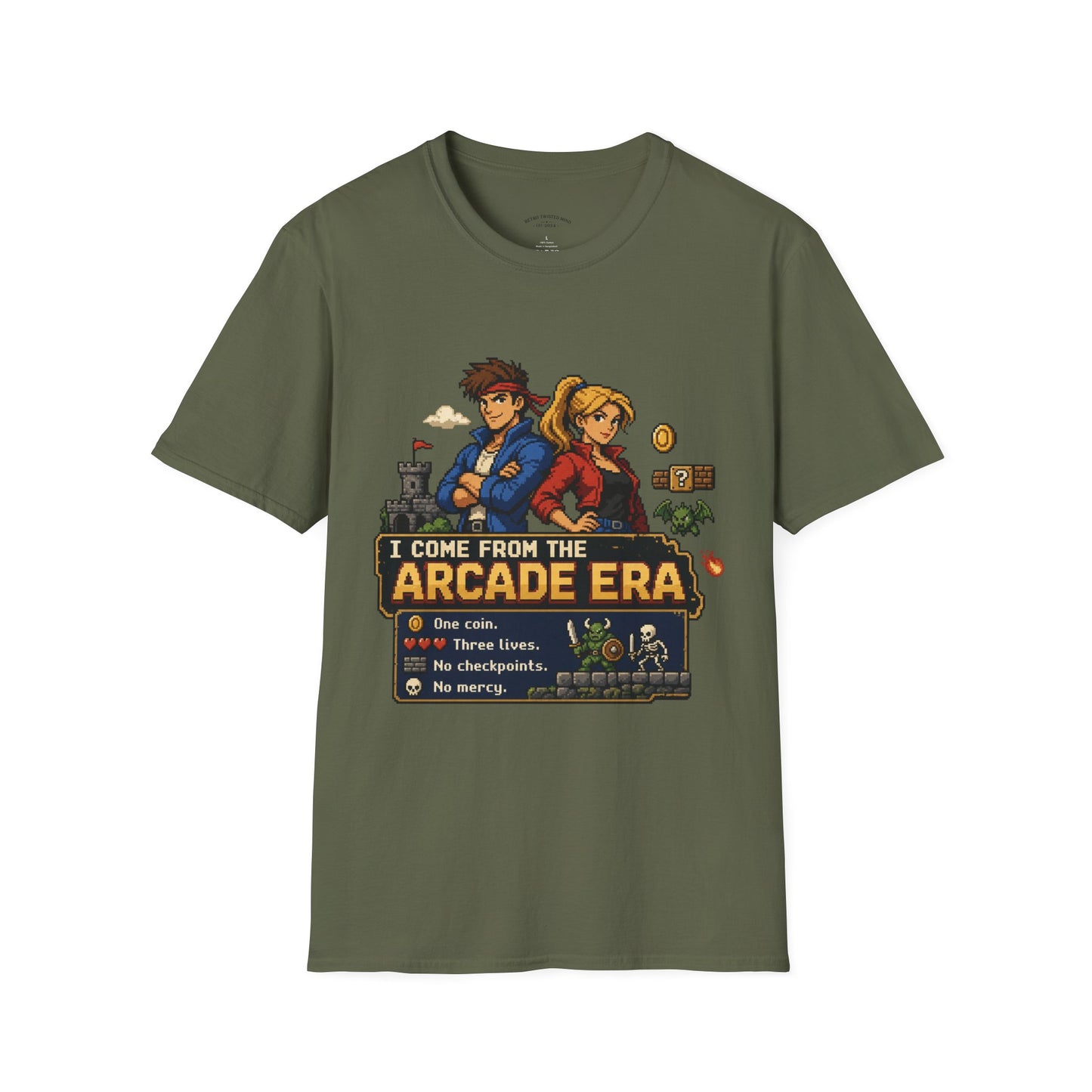Retro Arcade Era T-Shirt — Pixel RPG Game Tribute