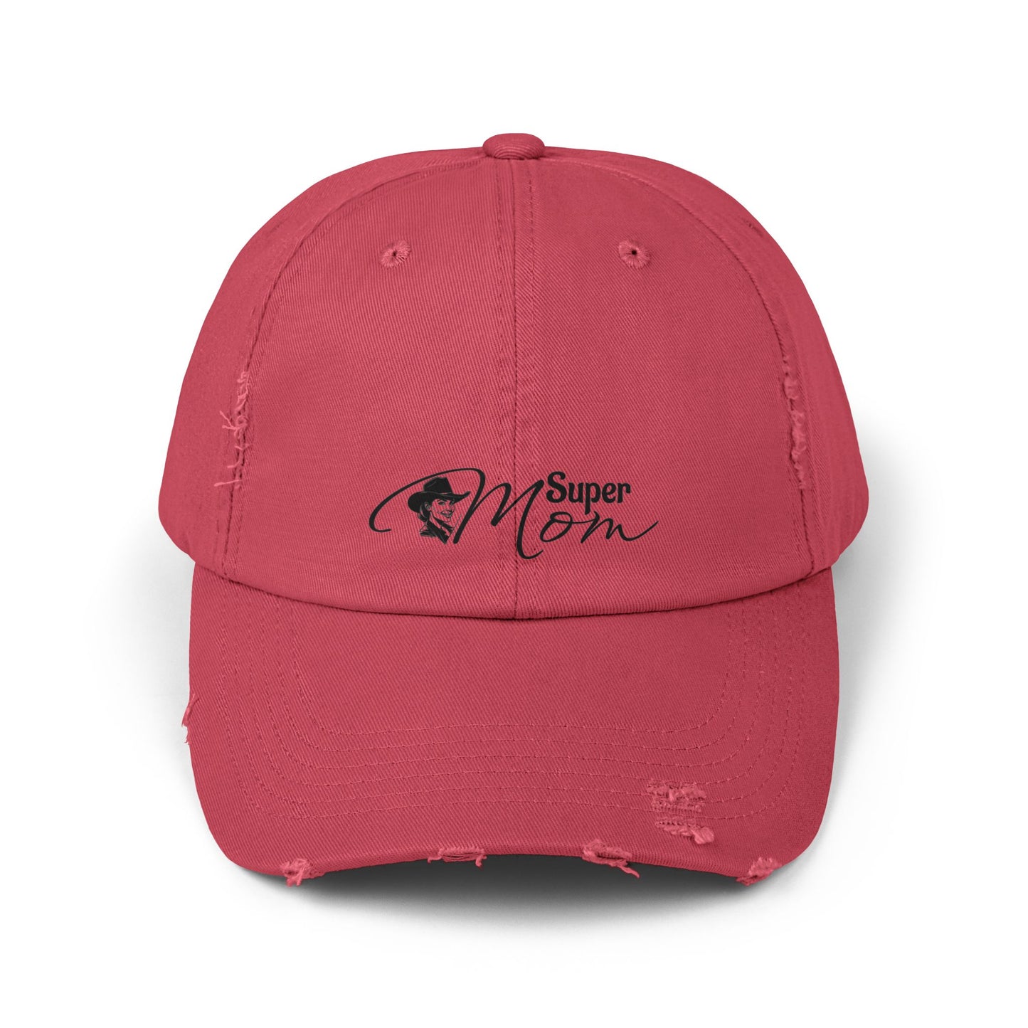 Super Mom Unisex Distressed Cap, Casual Hat for Moms, Gift for Mother's Day, Everyday Wear, Relaxed Style