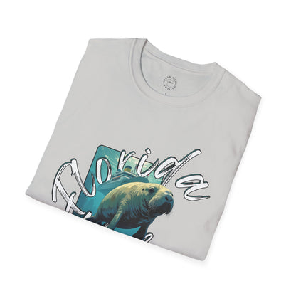Florida Vibe Unisex Softstyle T-Shirt - Casual Beachwear Tee, manatee