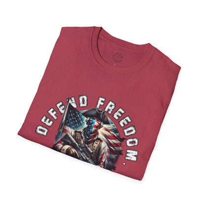 Defend Freedom Unisex Softstyle T-Shirt - Patriotic Graphic Tee