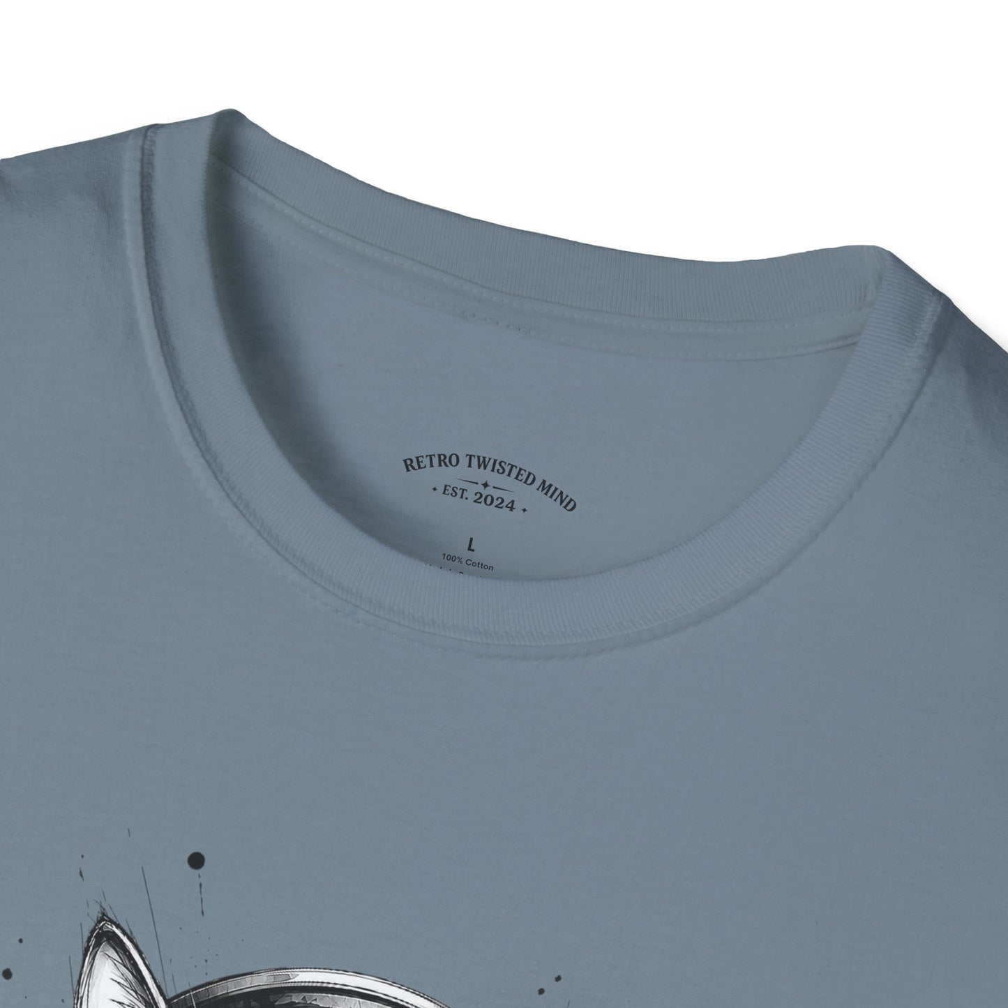 T-Shirt — Cat with Headphones "Mentally: Somewhere Else" – Cute Relaxed Graphic Tee for Cat Lovers