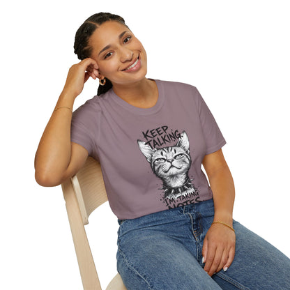 Keep Talking I'm Taking Notes Cat T‑Shirt