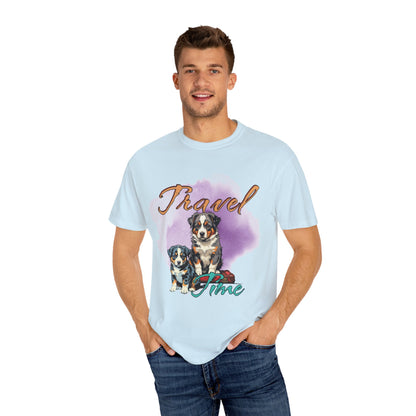 Travel Time Dog Lovers Unisex T-Shirt, Vintage Pet Tee, Dog Travel Shirt, Cute Pet Lover Gift, Animal Adventure Apparel
