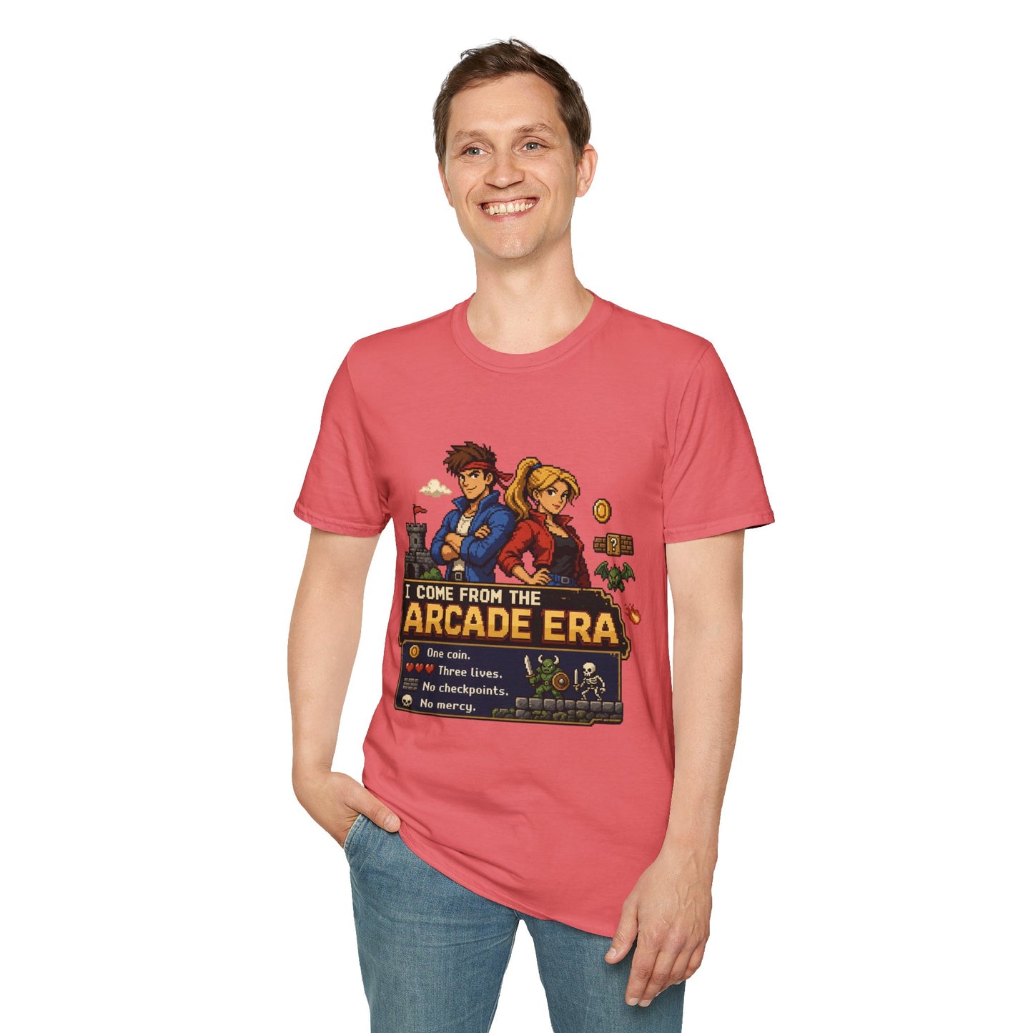 Retro Arcade Era T-Shirt — Pixel RPG Game Tribute