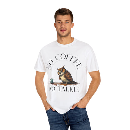 No Coffee No Talkie T-Shirt — Funny Owl Coffee Tee
