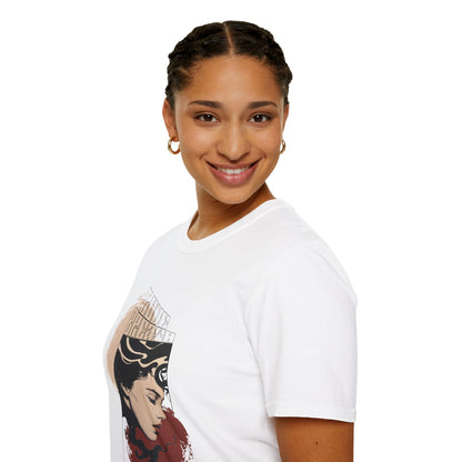 T-Shirt — Vintage Art Nouveau Woman Graphic Tee (Brave)