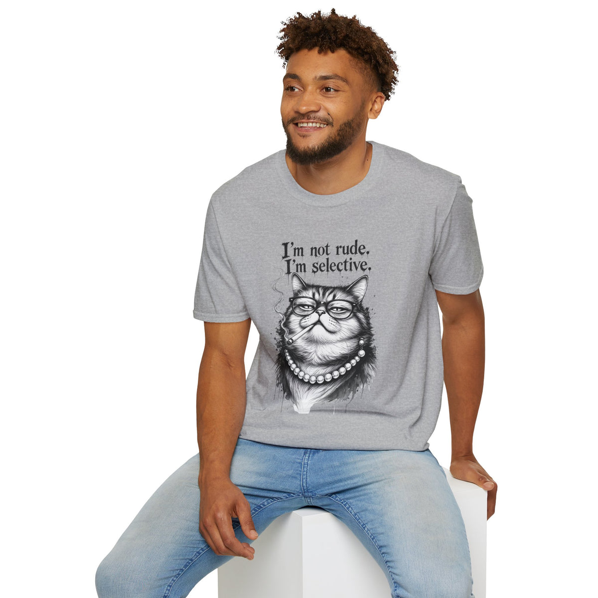 Cat Graphic T‑Shirt — "I'm Not Rude, I'm Selective" Funny Cat Tee