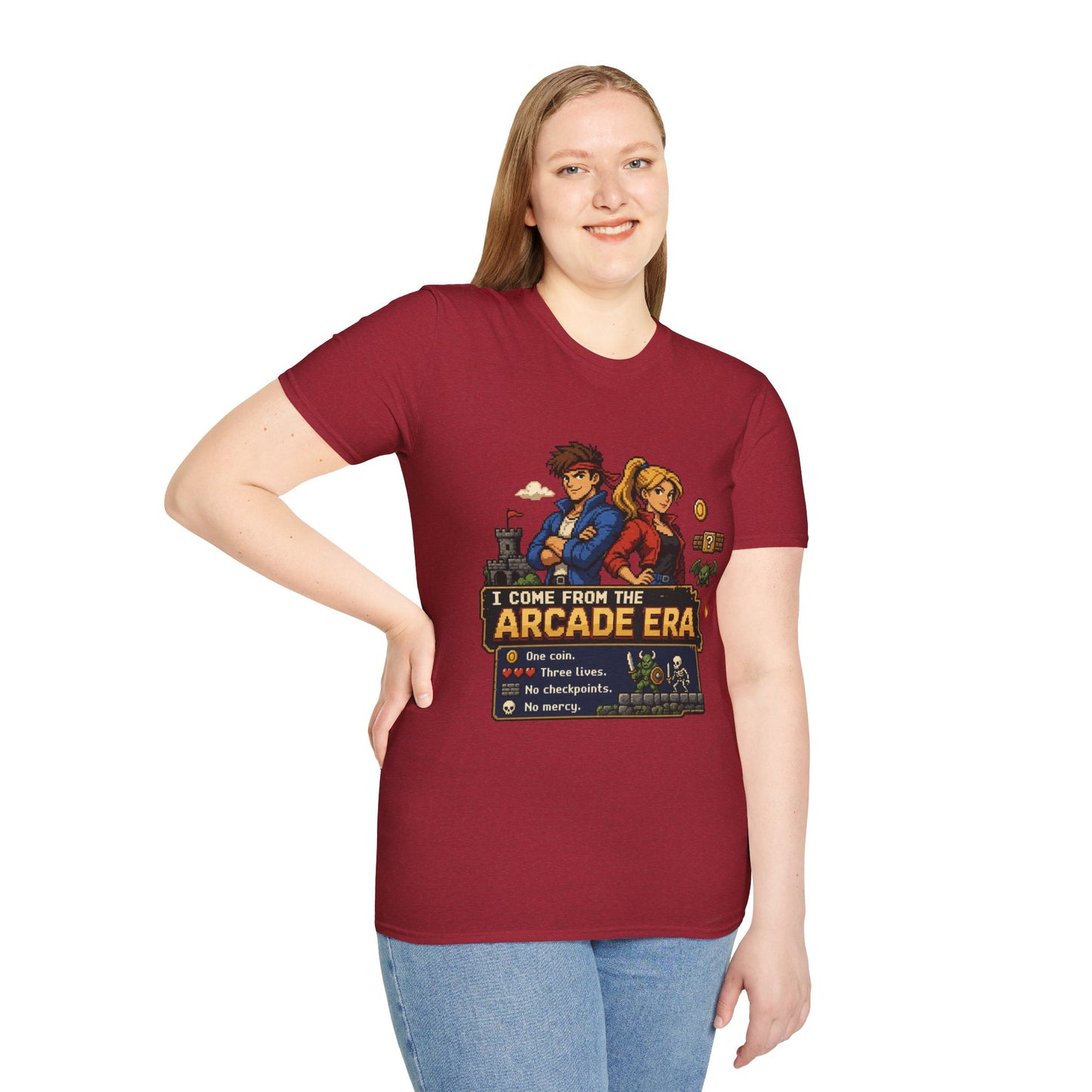 Retro Arcade Era T-Shirt — Pixel RPG Game Tribute