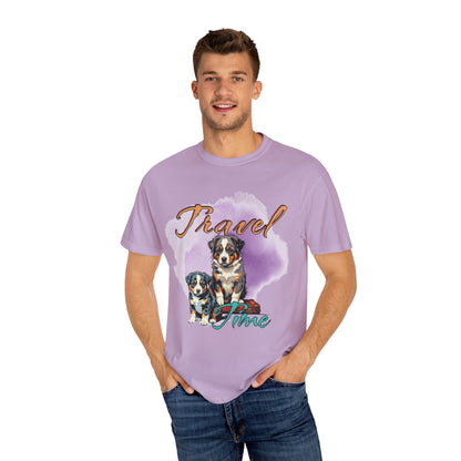 Travel Time Dog Lovers Unisex T-Shirt, Vintage Pet Tee, Dog Travel Shirt, Cute Pet Lover Gift, Animal Adventure Apparel