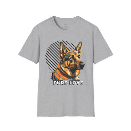 German Shepherd Pure Love Unisex Softstyle T-Shirt .dog