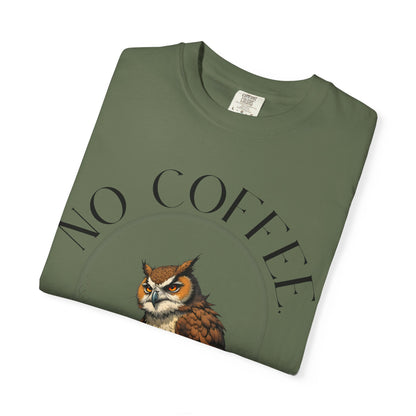 No Coffee No Talkie T-Shirt — Funny Owl Coffee Tee