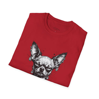 Chihuahua Portrait T‑Shirt — Expressive Black & White Dog Art Tee