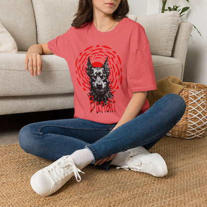 Doberman Graphic T-Shirt — Red Halo 'Bandit' Design