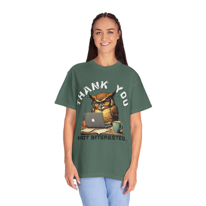 Owl 'Thank You, Not Interested' Graphic T-Shirt