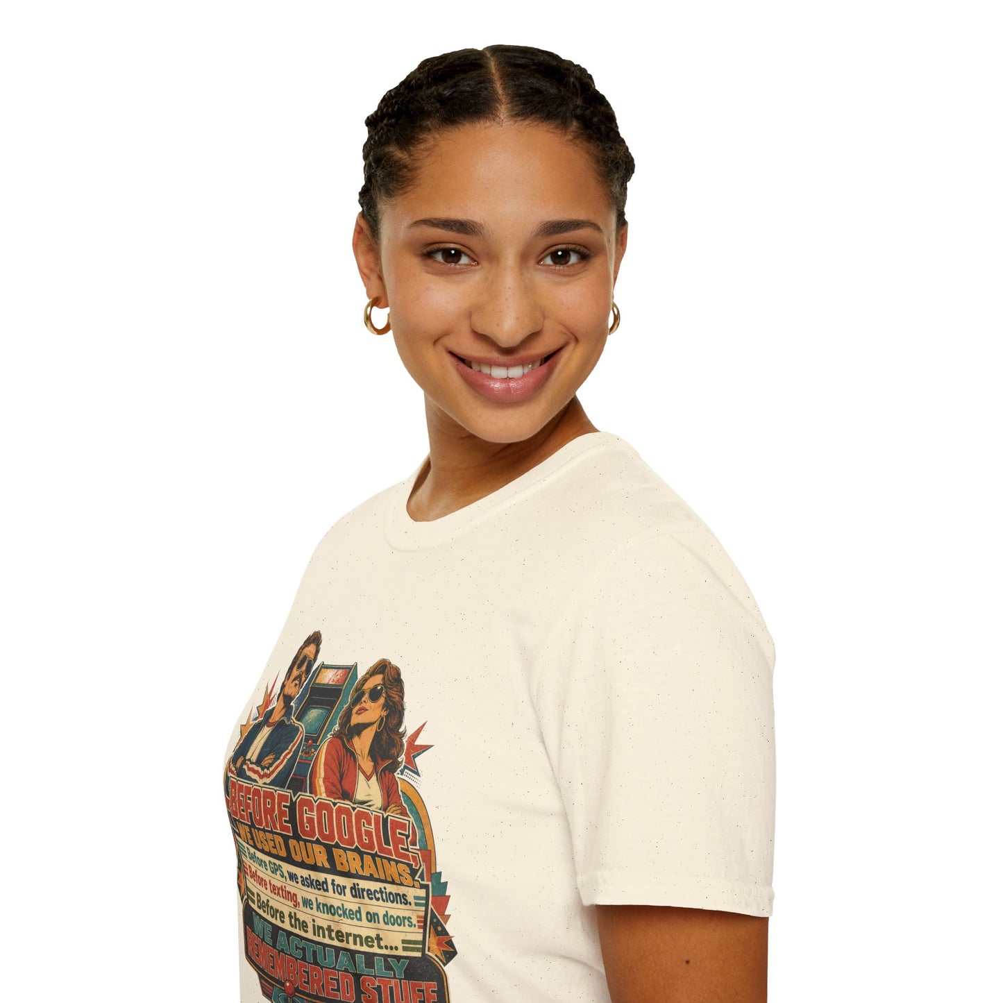 Before Google T-Shirt — Retro Vintage "We Used Our Brains" Graphic Tee