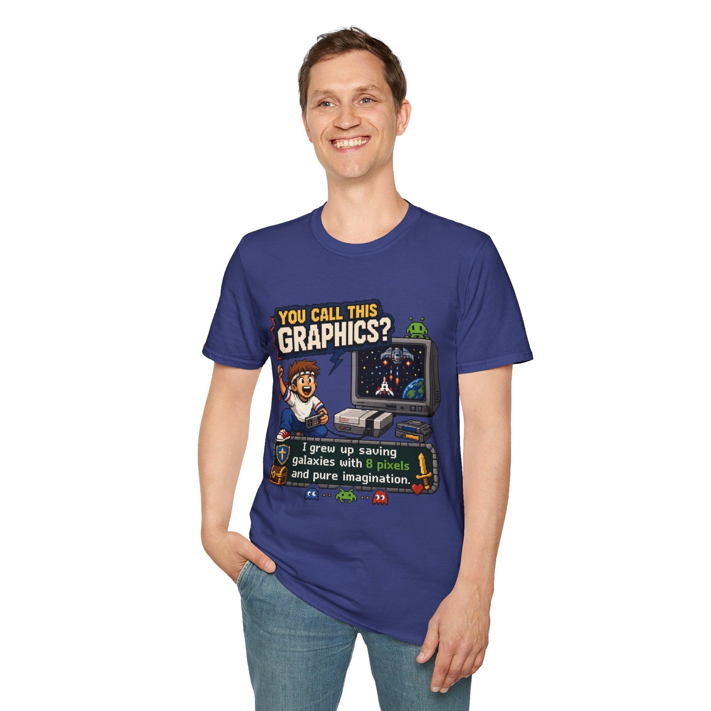 T-Shirt — "You Call This Graphics?" Retro Gamer Vintage Video Game Tee