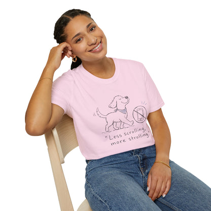 Less Scrolling, More Strolling Dog T-Shirt