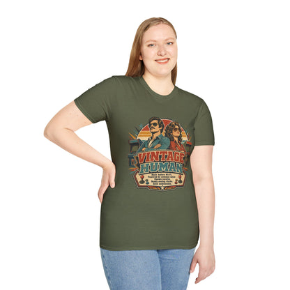 Vintage Human T-Shirt — Retro 70s Duo Graphic Tee