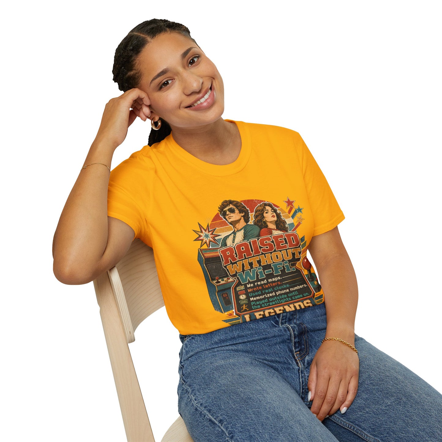 Raised Without Wi‑Fi T-Shirt — Retro 'Legends' Vintage Graphic Tee