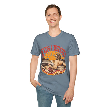 Retro 'FUN! FACT!' Surf Tee — Vintage Sunset Beach Graphic T-Shirt
