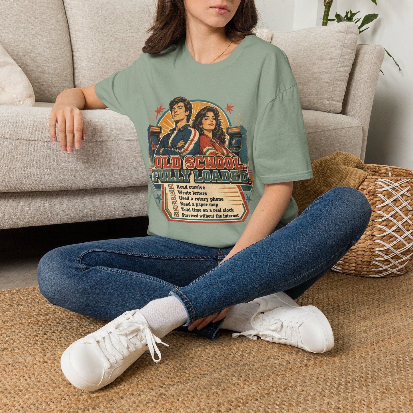 T-Shirt — Retro 'Old School' Arcade Couple Vintage Gamer Tee