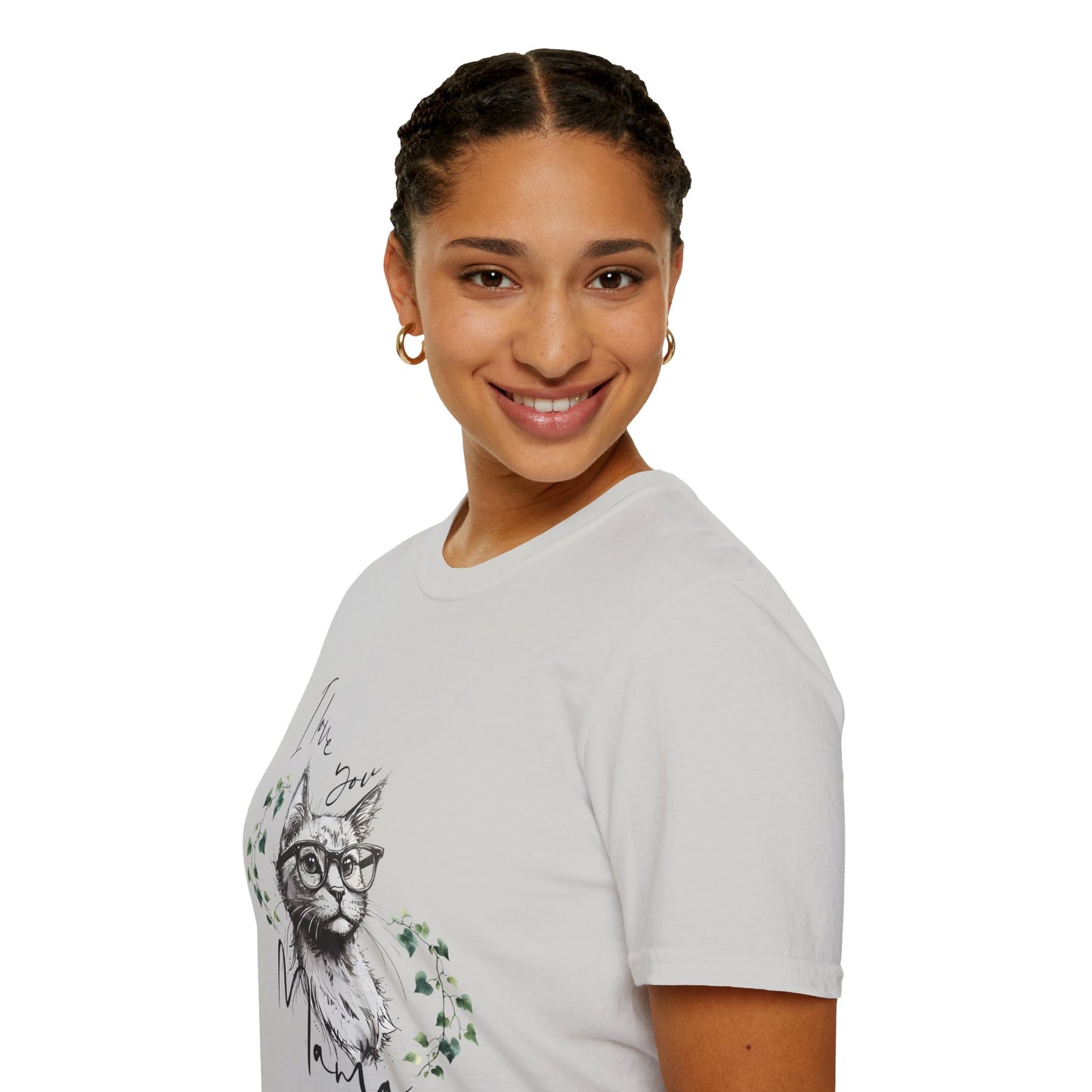 I Love You Mama Cat T-Shirt - Unisex Softstyle Tee for Cat Lovers,cat