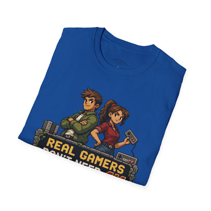 T-Shirt — Retro Pixel 'Real Gamers Don't Need 4K' Graphic Tee