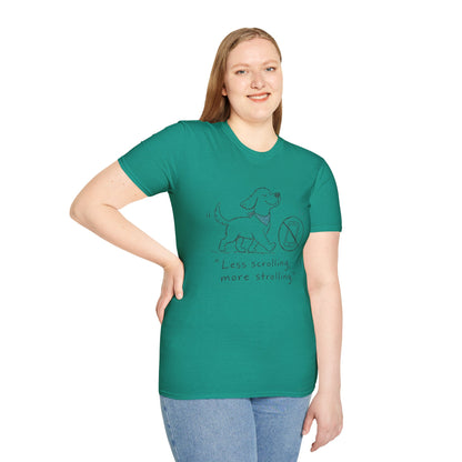 Less Scrolling, More Strolling Dog T-Shirt