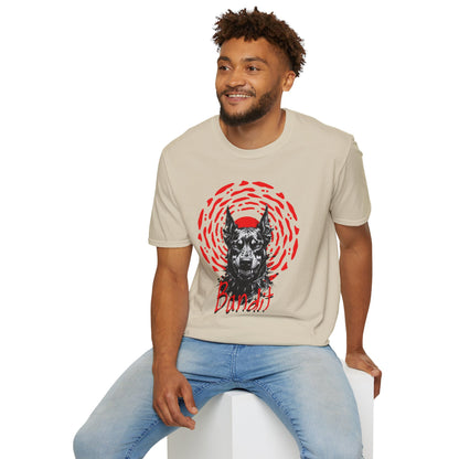 Doberman Graphic T-Shirt — Red Halo 'Bandit' Design