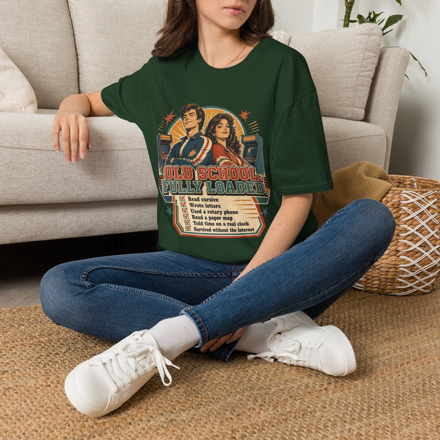T-Shirt — Retro 'Old School' Arcade Couple Vintage Gamer Tee