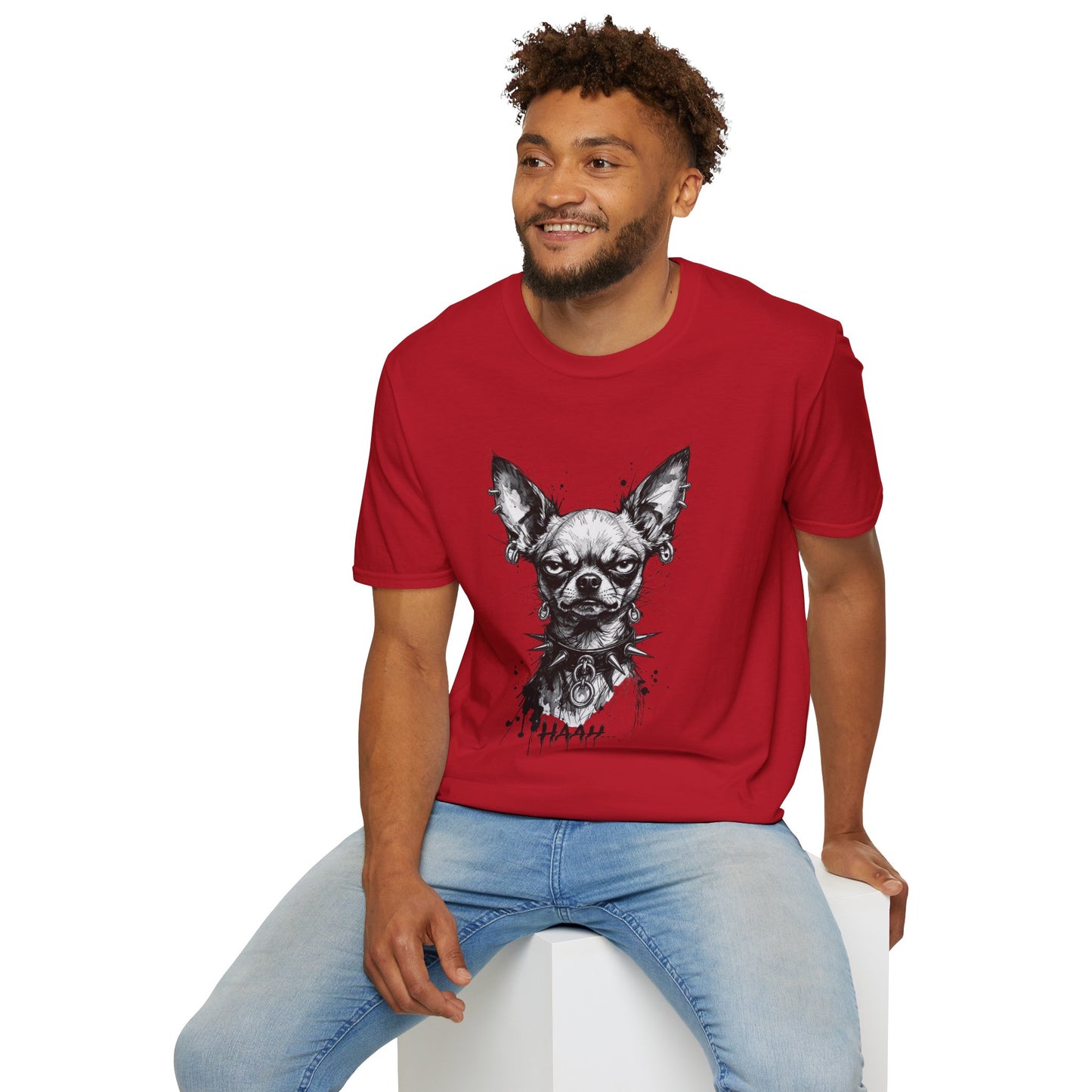 Chihuahua Portrait T‑Shirt — Expressive Black & White Dog Art Tee
