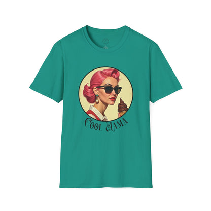 Cool Mama Vintage Graphic Unisex Softstyle T-Shirt,mama,mom and ice cream
