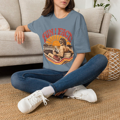 Retro 'FUN! FACT!' Surf Tee — Vintage Sunset Beach Graphic T-Shirt